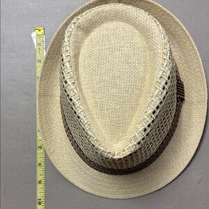 Stylish Cream and Brown Fedora Hat